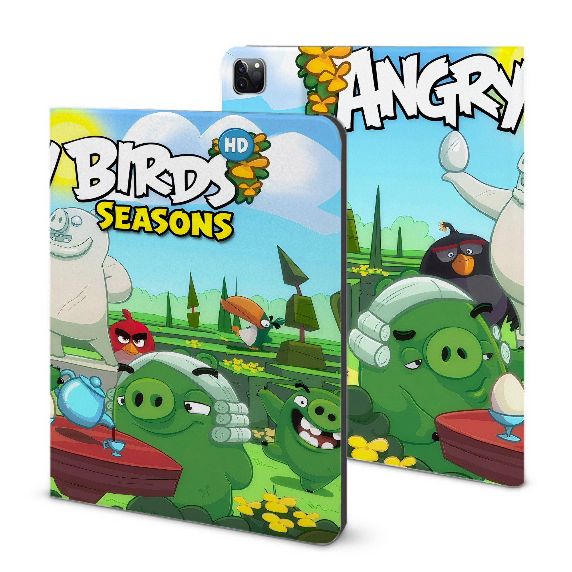 （画像用） Angry Birds アングリーバード IPad ケース ブック型 PUレザー TPU 耐衝撃 軽量 薄型 ペン収納なし 全面保護 IPad 各モデル対応